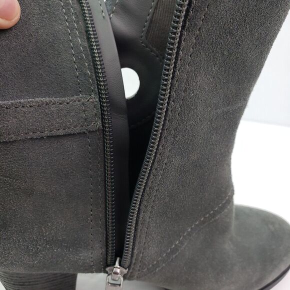 Koolaburra By Ugg Samiah Womens Size 7 Grey Suede Stacked Heel Booties Boots - Picture 11 of 12